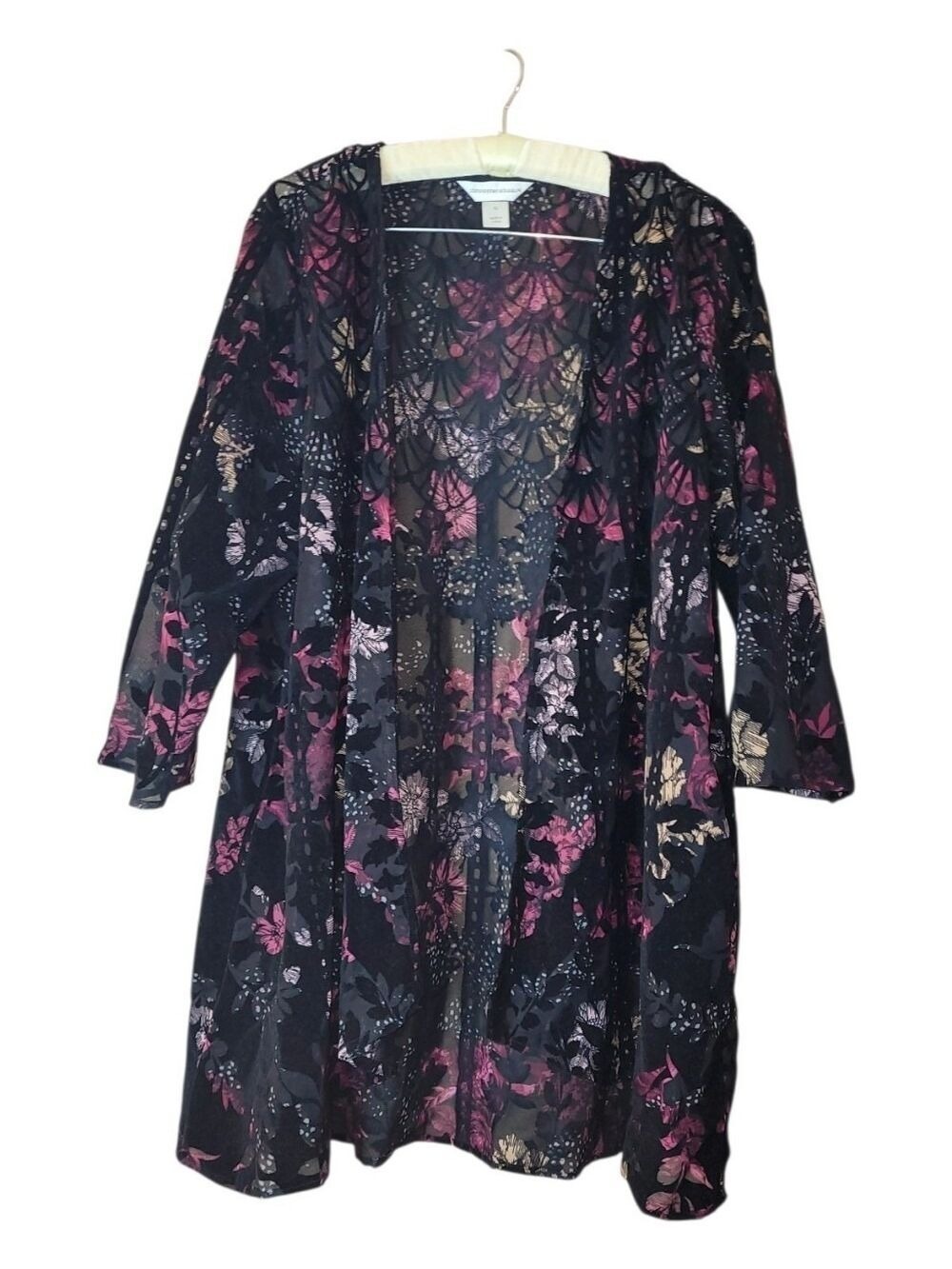 Christopher & Banks Goth Whimsigoth Cardigan Jacket Velvet Patches XL